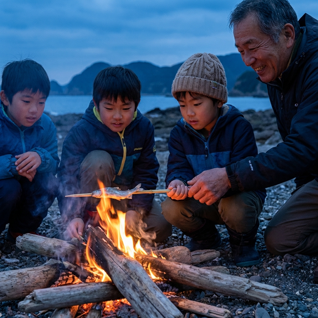 火起こし・調理体験